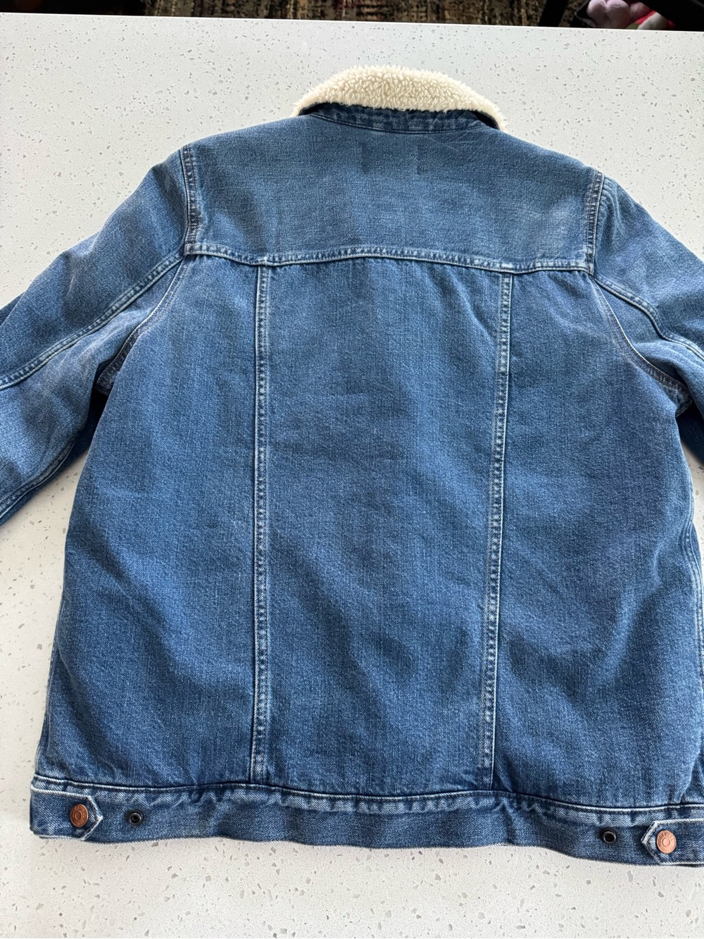 Madewell Denim Jacket with Cream Sherpa Collar - Picture 5 of 6